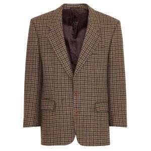 Léonard' (Portugal) 80s, Woolmark, Rough-Spun Houndstooth Tweed